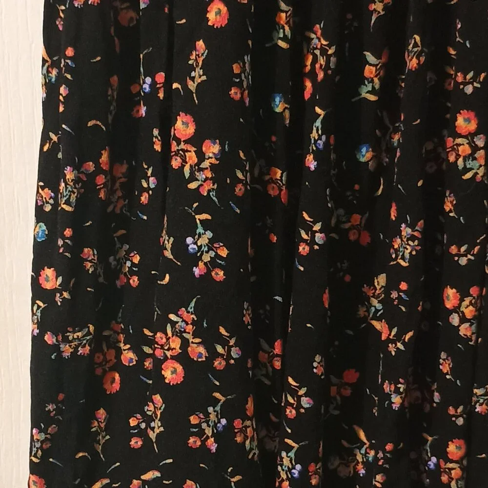 Wild Fable/Mini Dress/Women/M/Black Floral/Spaghetti Strap Sundress - Picture 6 of 11